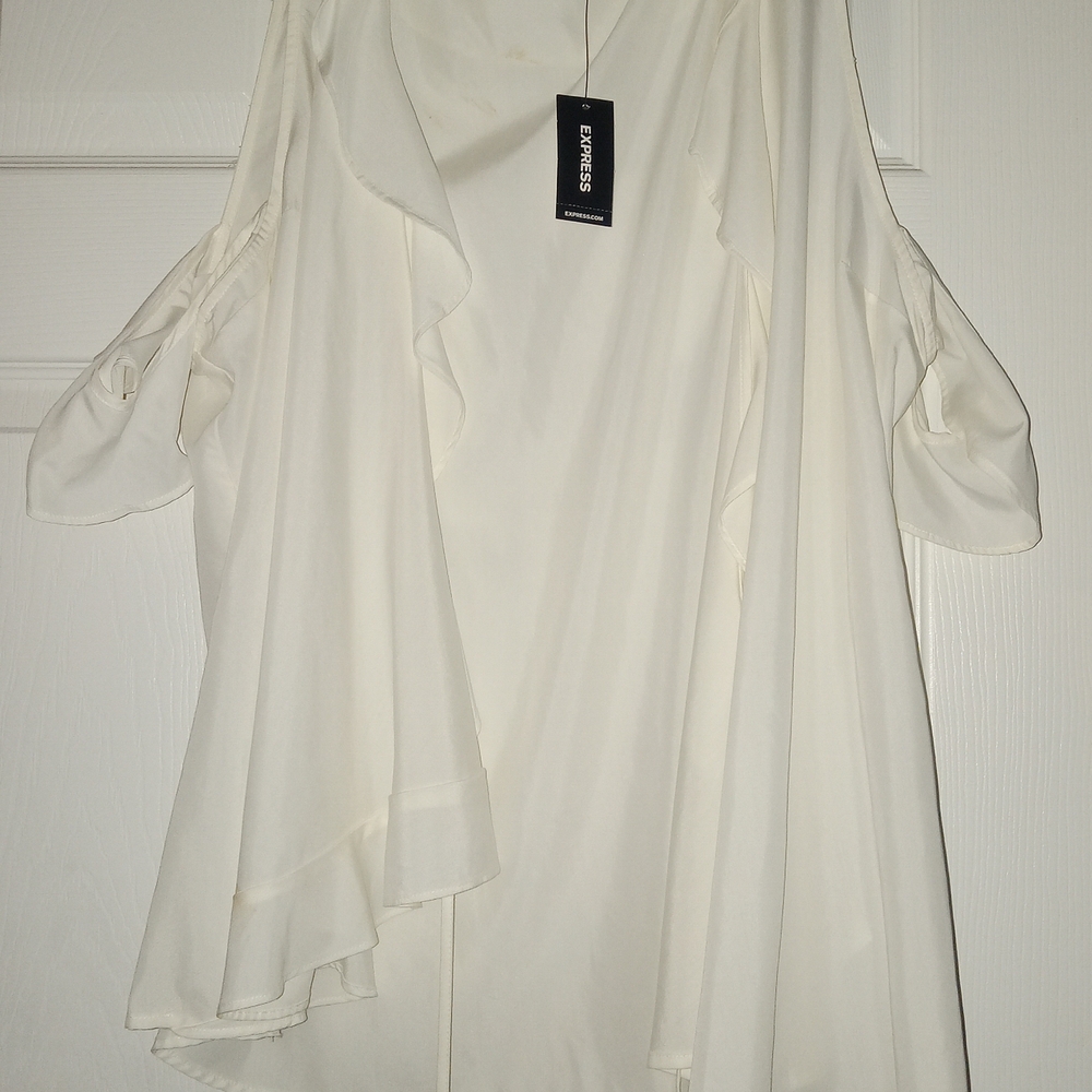 Express White Cold Shoulder Blouse